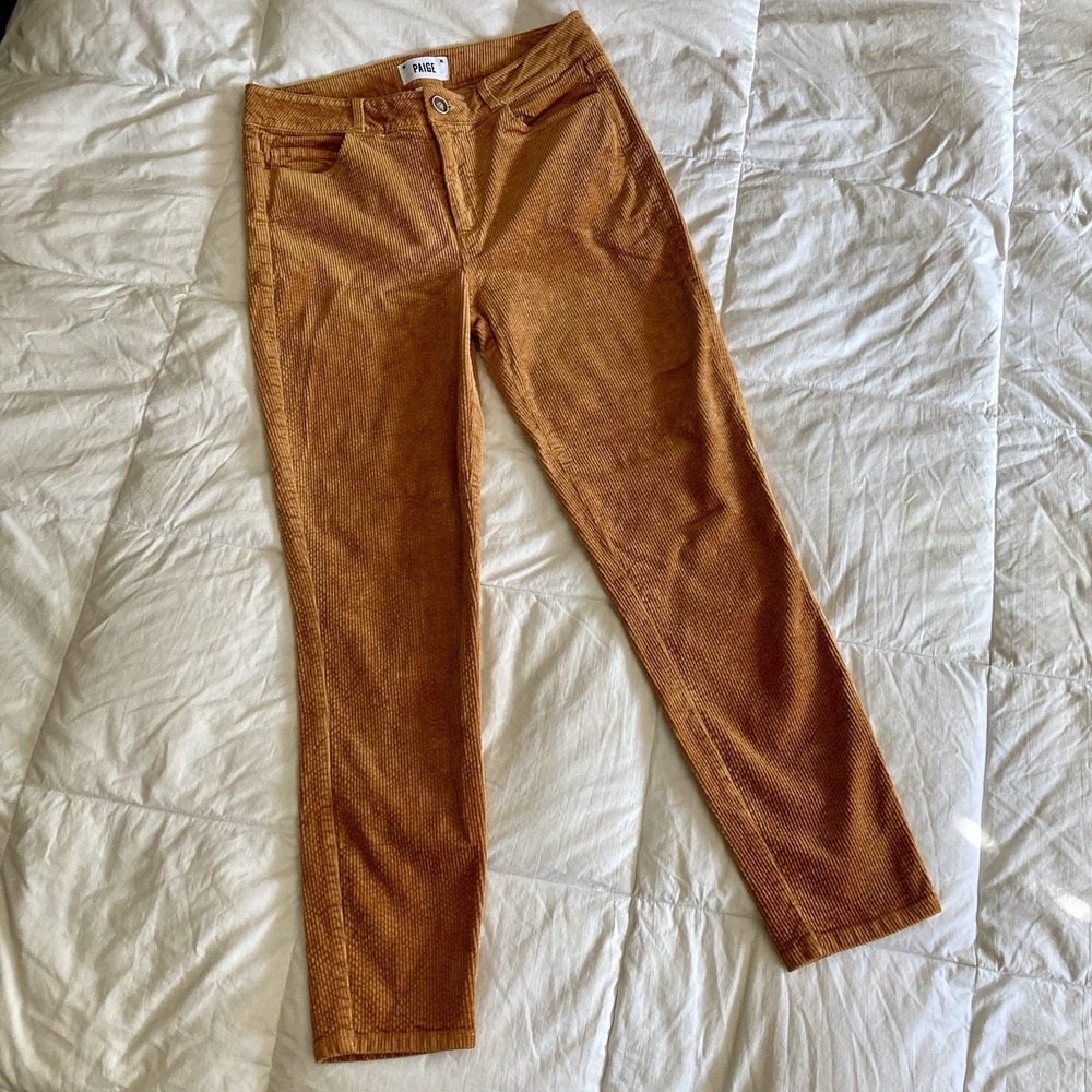 Paige Hoxton Ankle Skinny Corduroy Pants Marigold Womens 29 Fall Boho Indie EUC - Picture 3 of 16